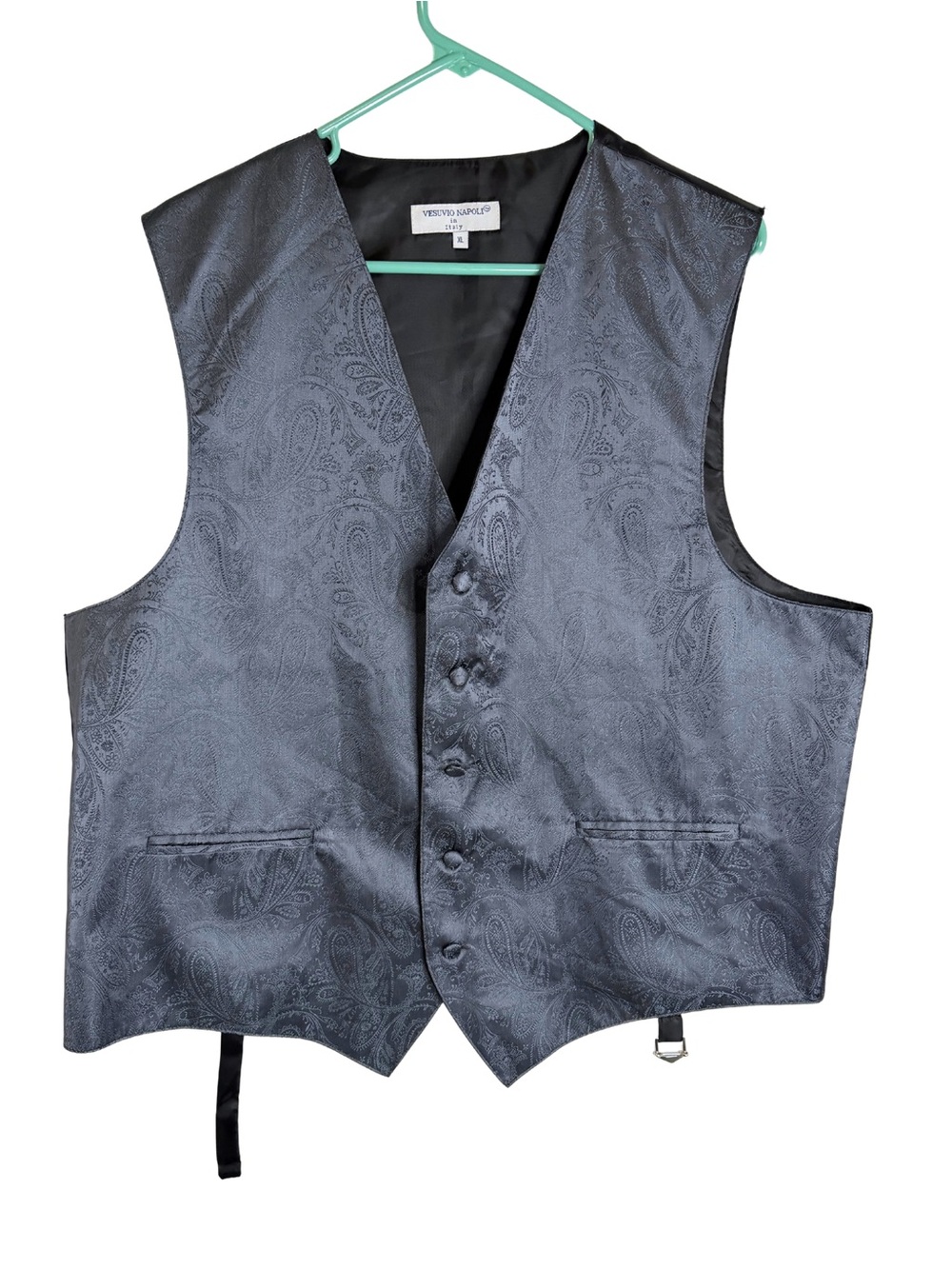 3/$20 Vesuvio Napoli Men's Paisley Evening Suit Vest Waistcoat